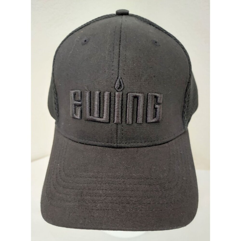 EWING Men's l/XL Fitted Black Baseball Cap Trucker Mesh Hat Indie Caps Brand